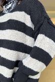 Big Softie Block Stripe Cobain Knit Black